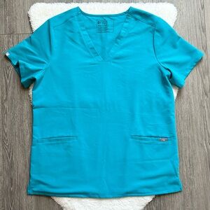 FIGS Teal V-Neck Scrub Top